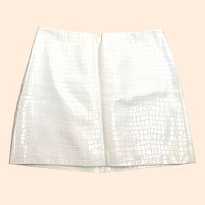 Alice Olivia Croc Faux Leather Mini Skirt